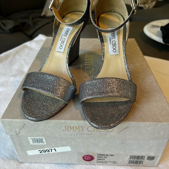 Jimmy Choo ankle strap glitter sandal | Edina 39.5 - Picture 6 of 11
